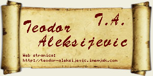 Teodor Aleksijević vizit kartica
